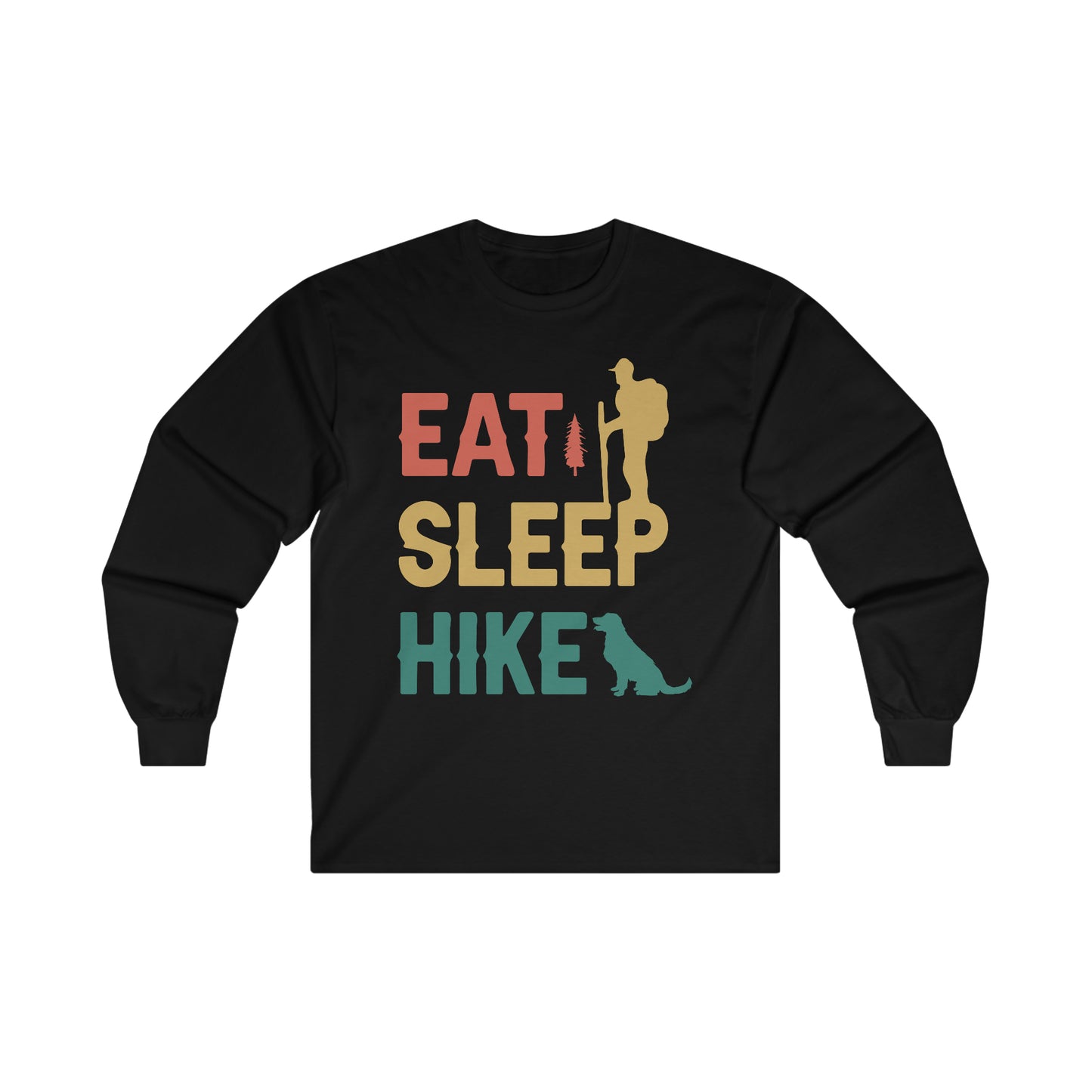 Eat Sleep Hike Cotton Long Sleeve Tee