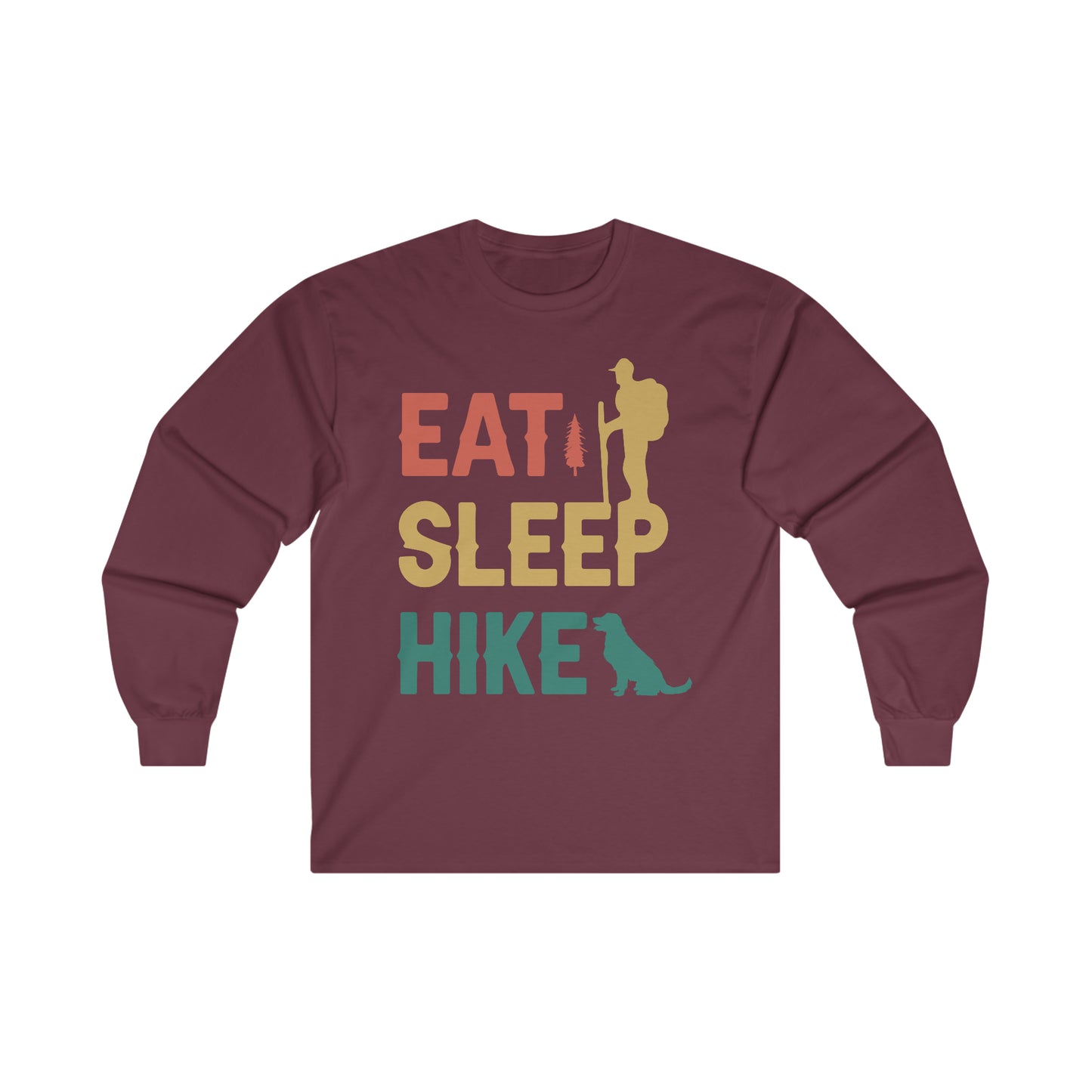 Eat Sleep Hike Cotton Long Sleeve Tee