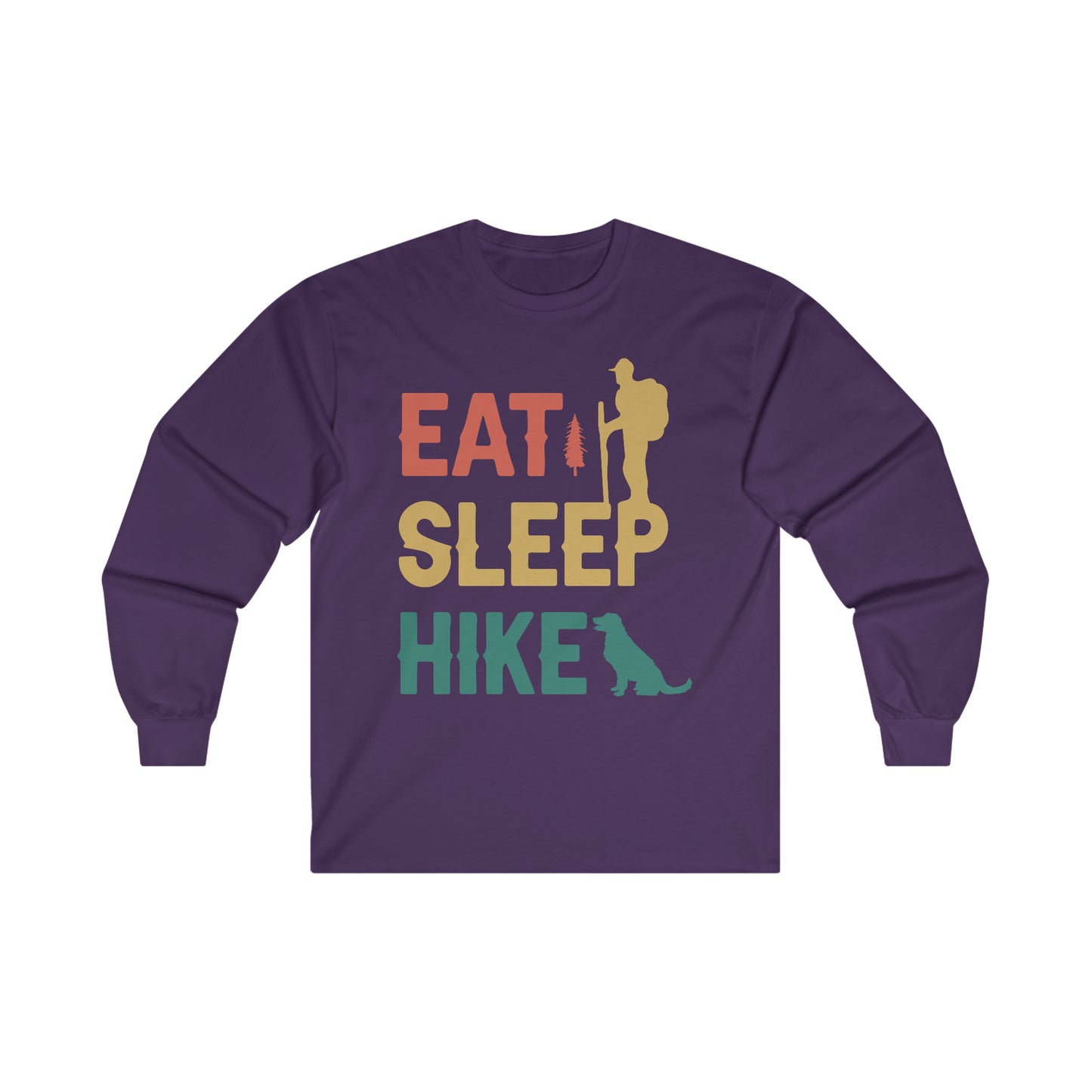 Eat Sleep Hike Cotton Long Sleeve Tee