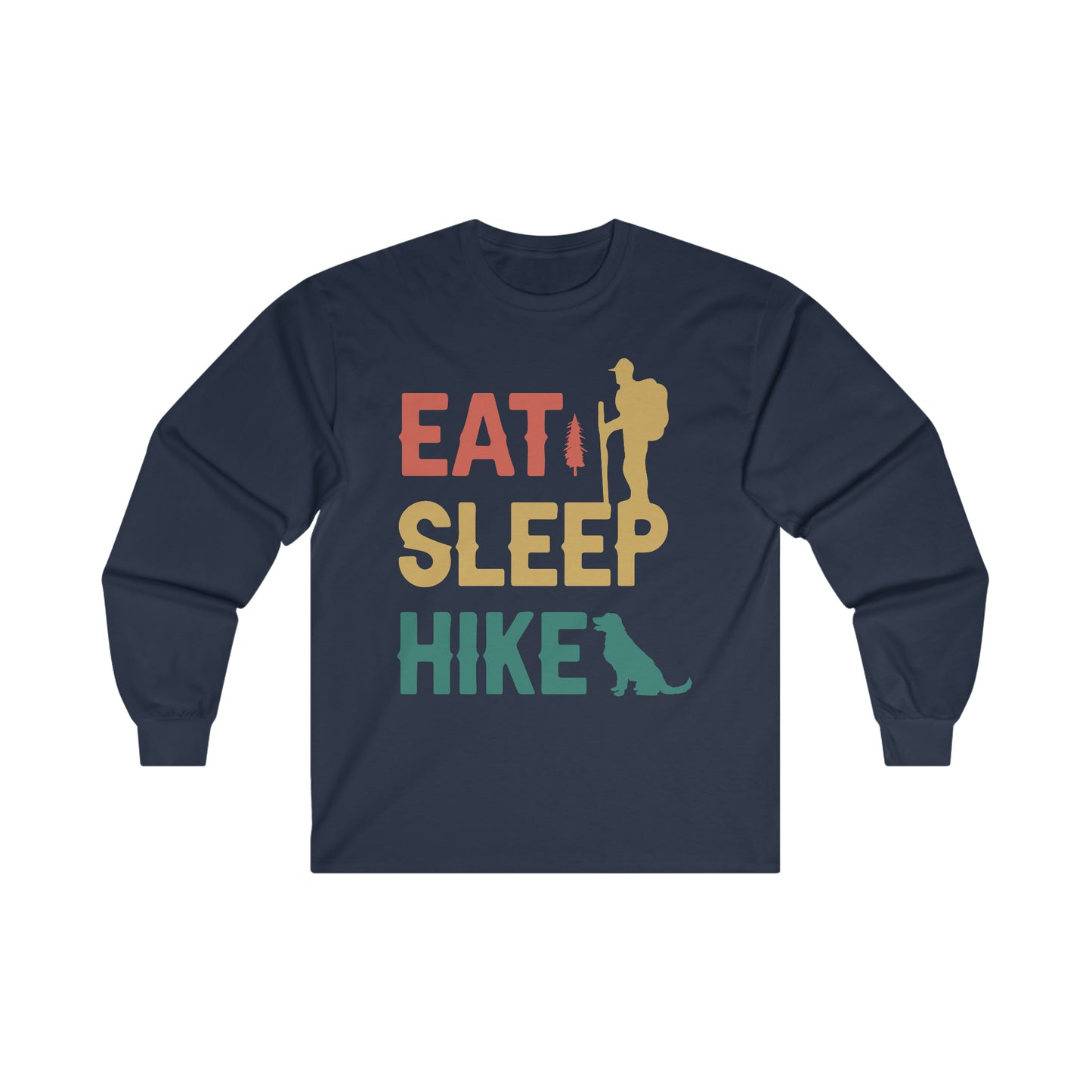 Eat Sleep Hike Cotton Long Sleeve Tee