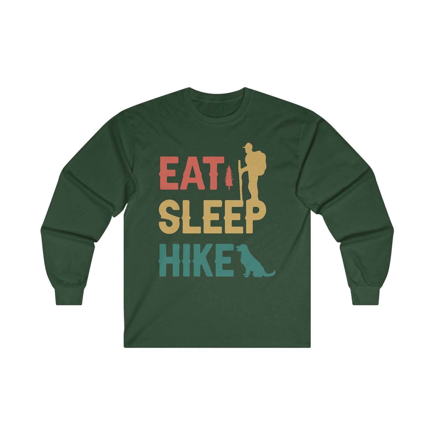 Eat Sleep Hike Cotton Long Sleeve Tee