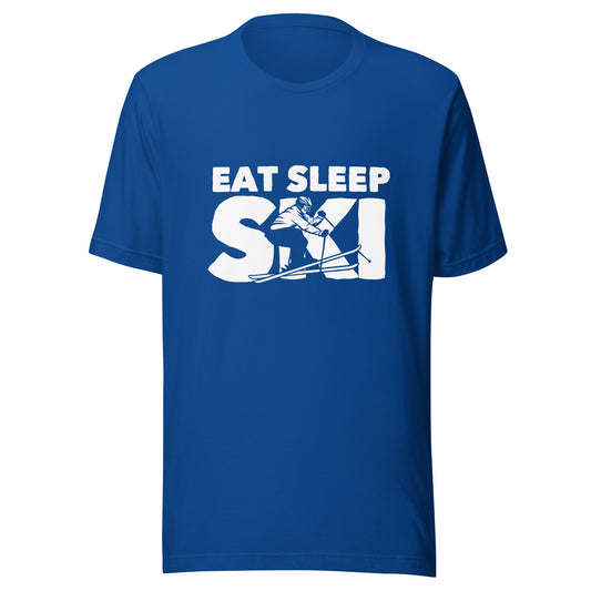 Eat Sleep Ski t-shirt Dark