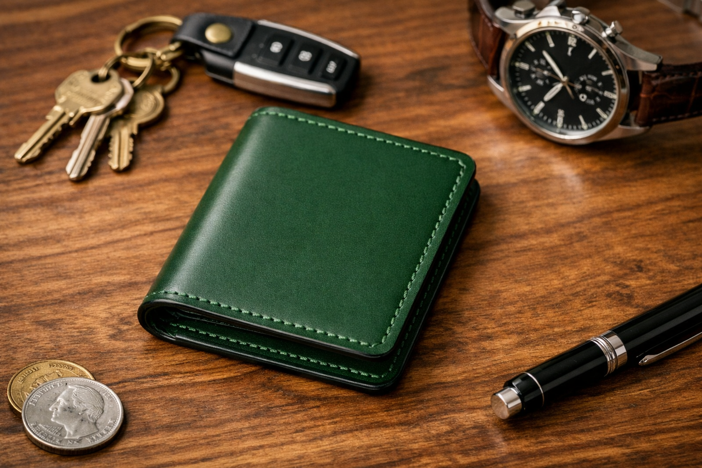 Handmade Buttero Leather Bi‑Fold Wallet — RFID, Walpier Serial Tag, Minimalist Men’s Wallet, Gift‑Ready Packaging