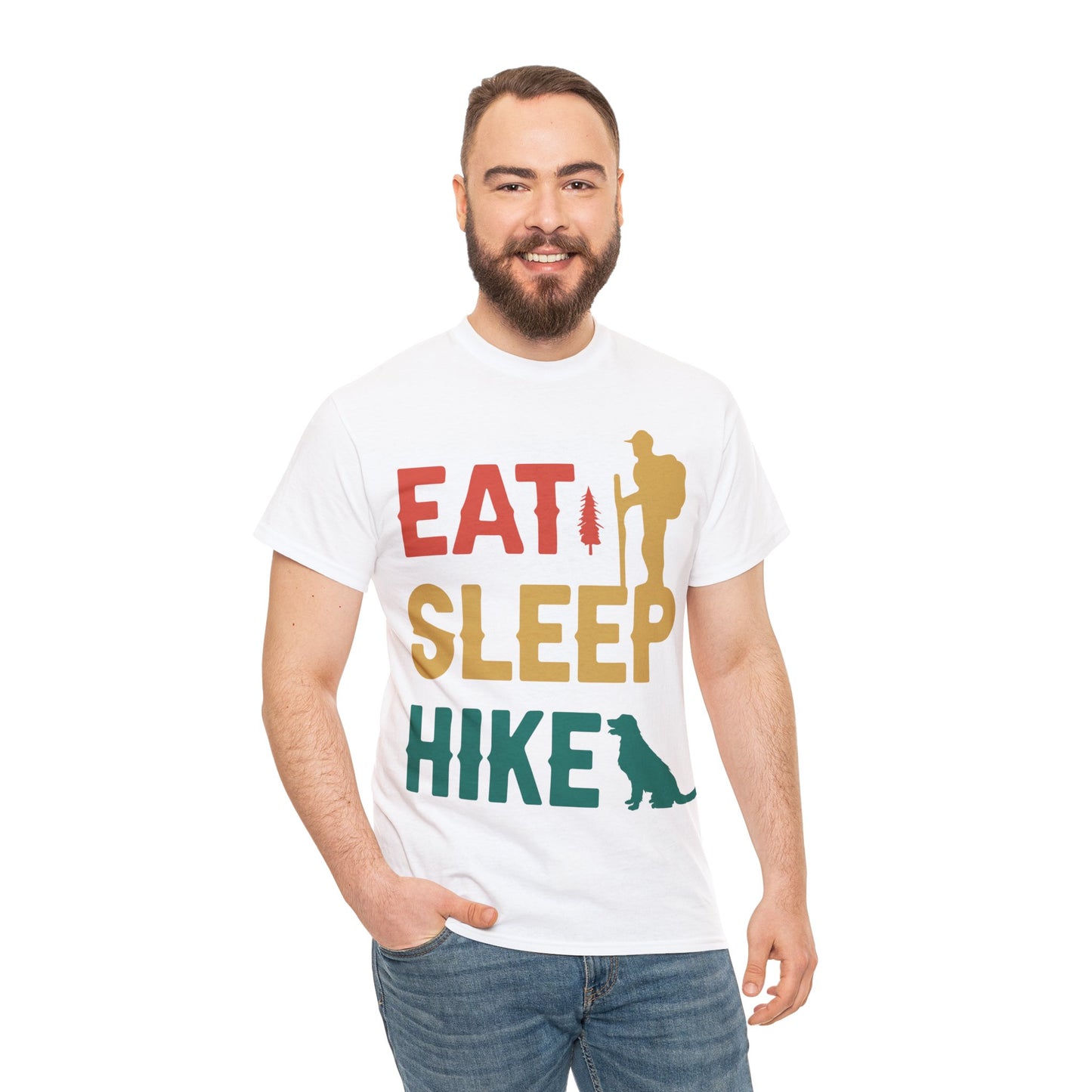 Eat Sleep Hike Unisex Heavy Cotton Tee