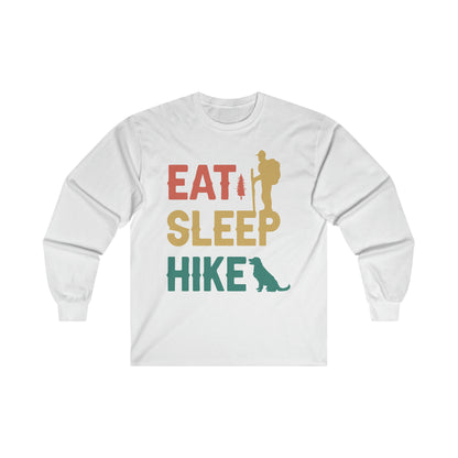 Eat Sleep Hike Cotton Long Sleeve Tee