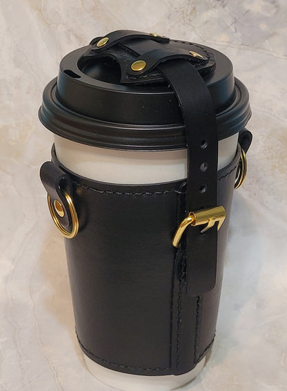 Leather Coffee Cup Carrier Zarf