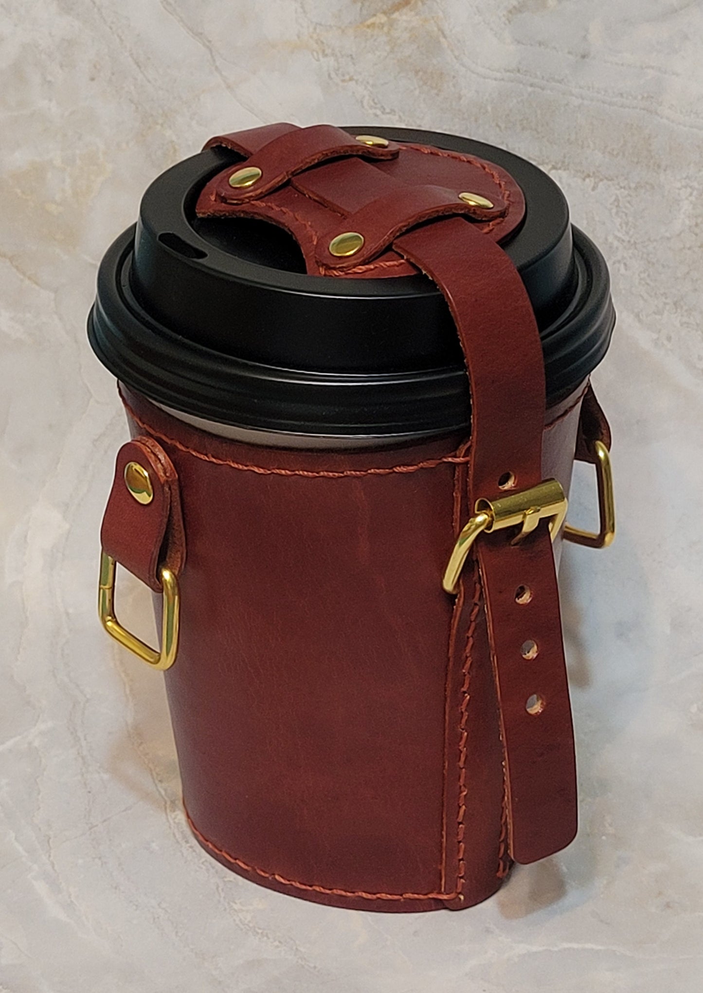 Leather Coffee Cup Carrier Zarf