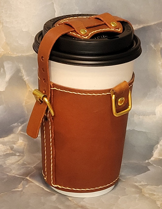 Leather Coffee Cup Carrier Zarf