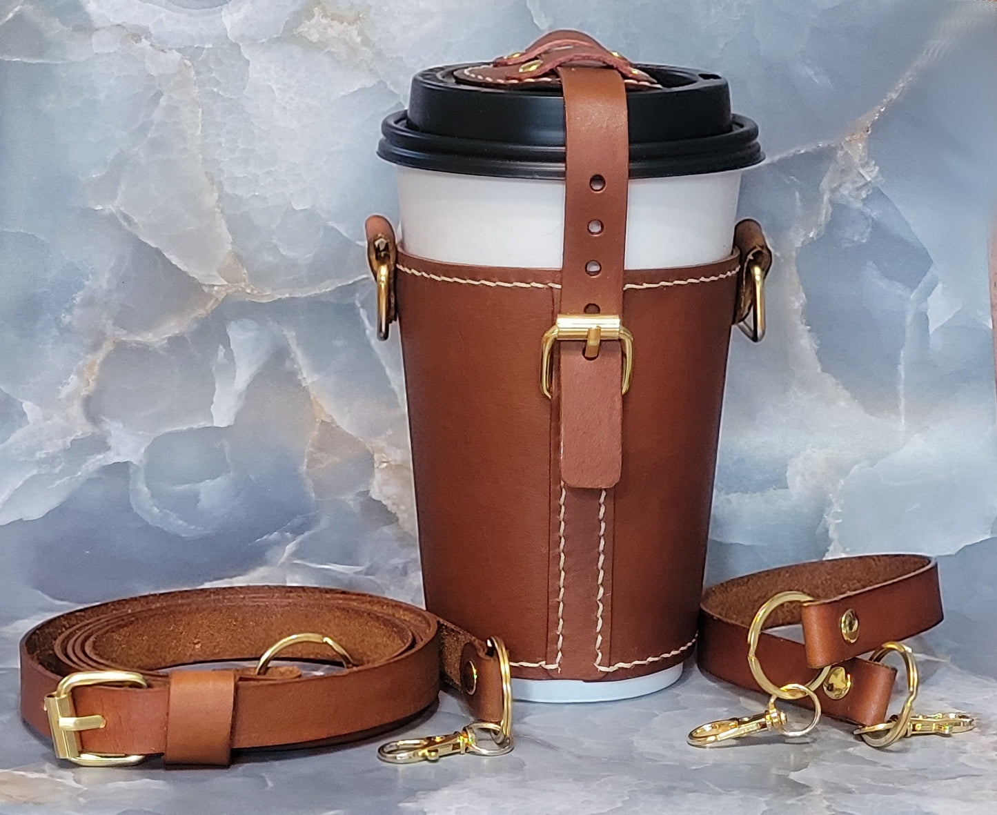 Leather Coffee Cup Carrier Zarf