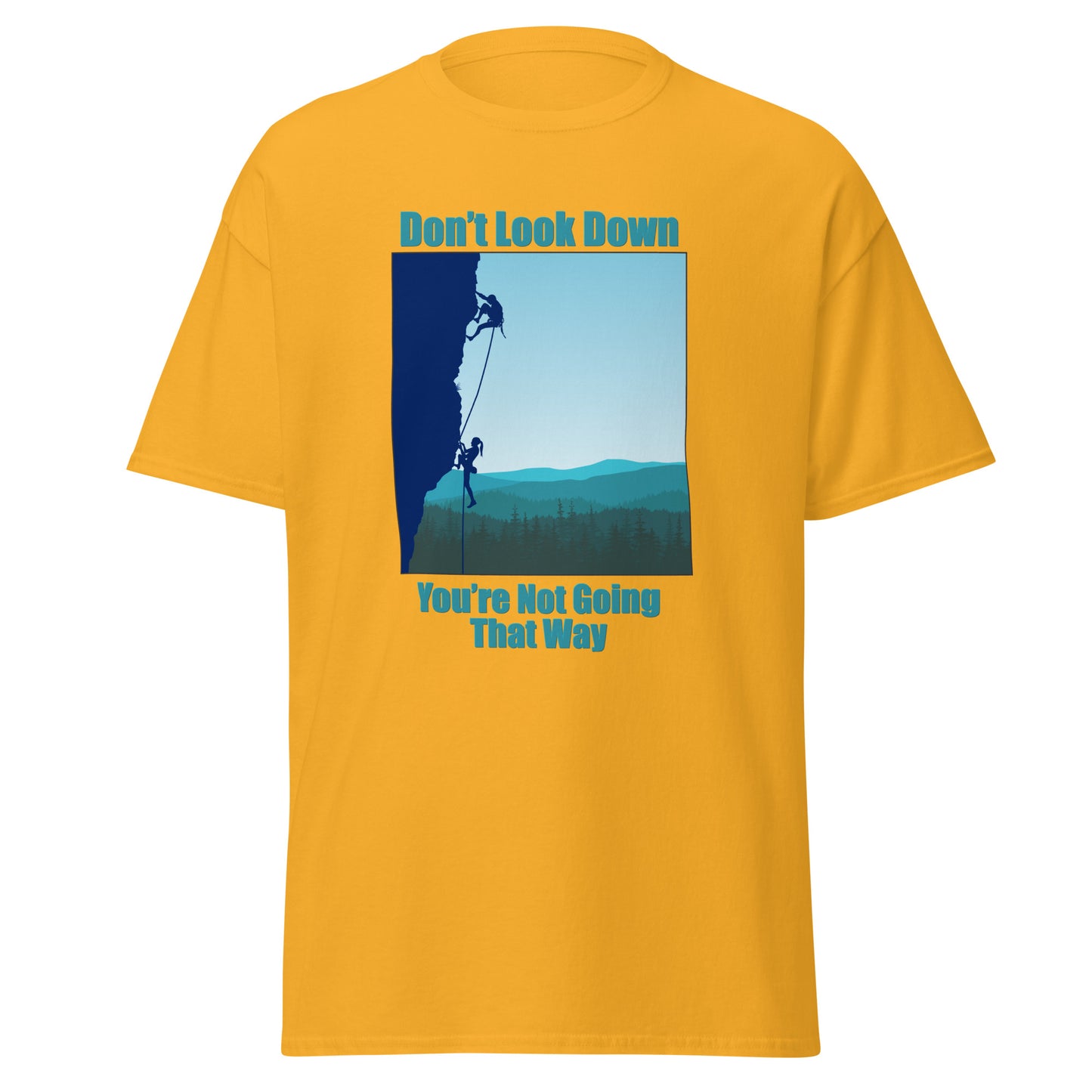 Don't Look Down Rock Climbing classic tee