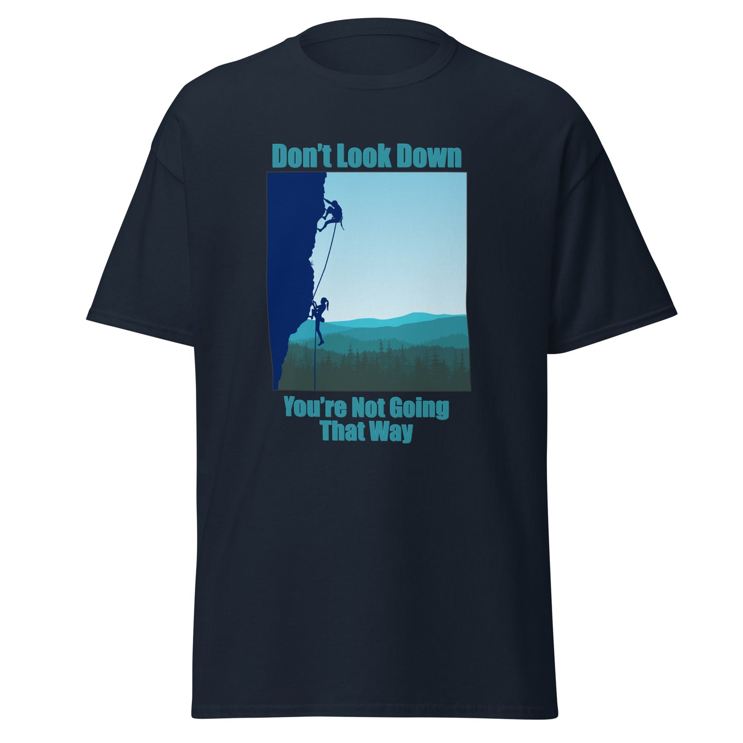 Don't Look Down Rock Climbing classic tee