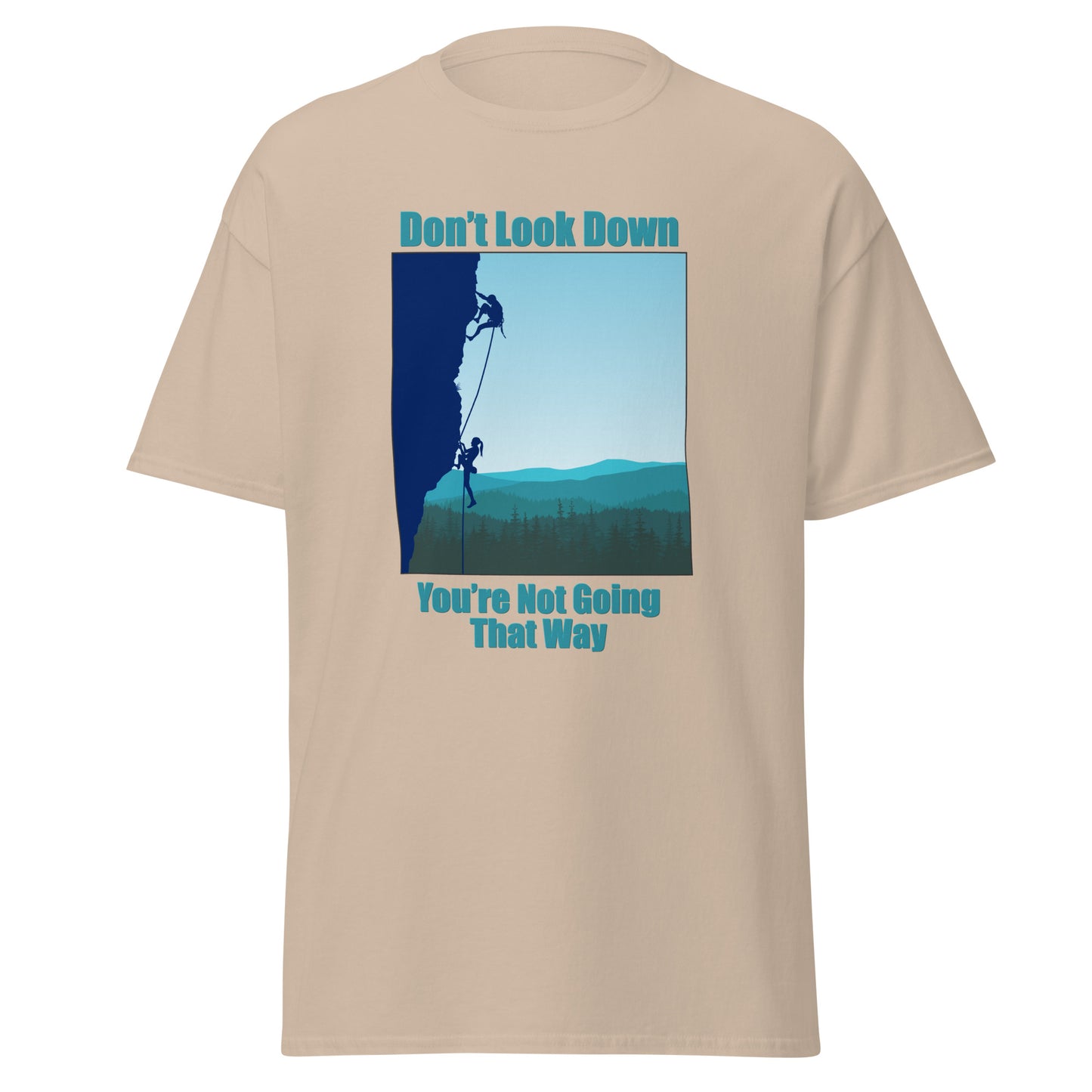 Don't Look Down Rock Climbing classic tee