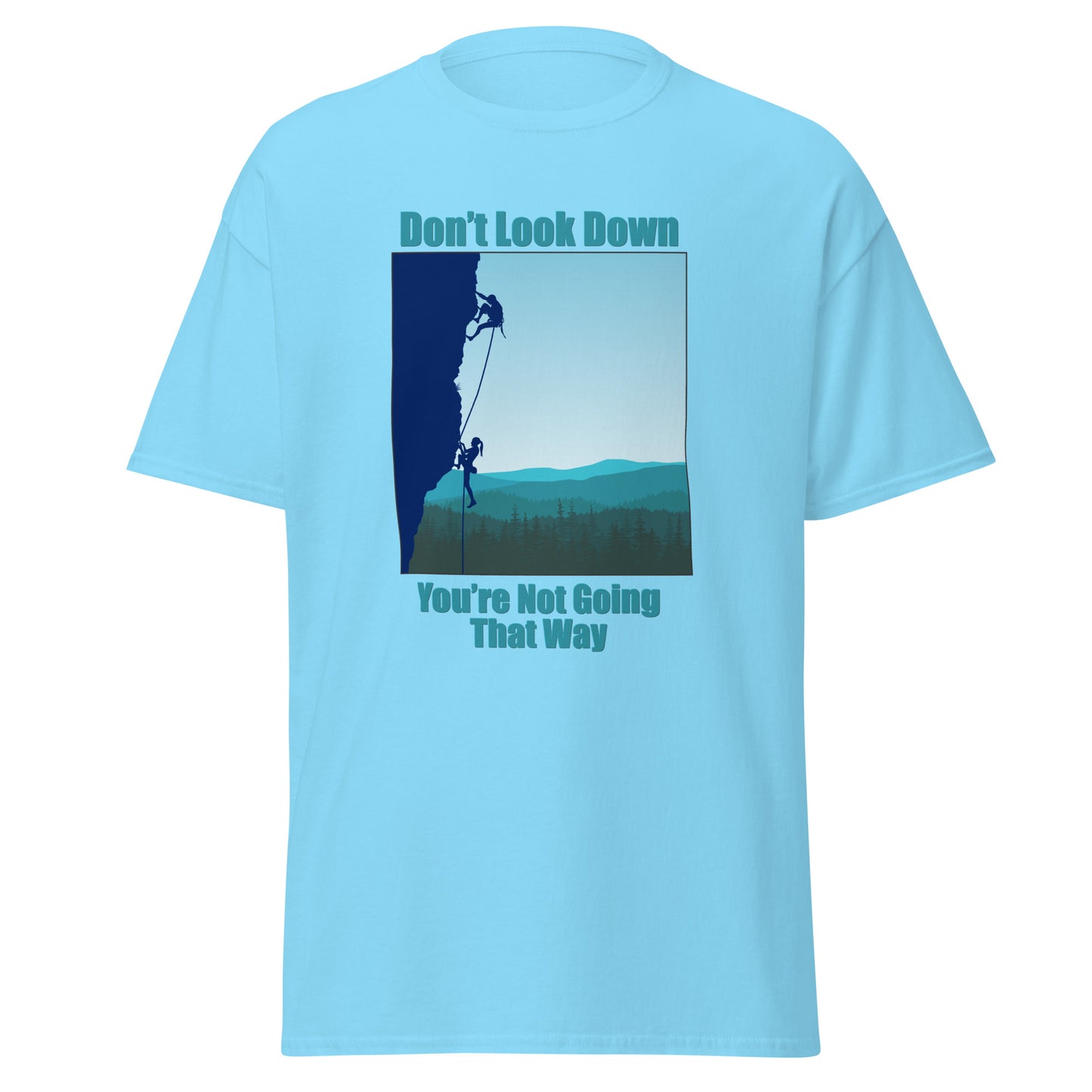 Don't Look Down Rock Climbing classic tee