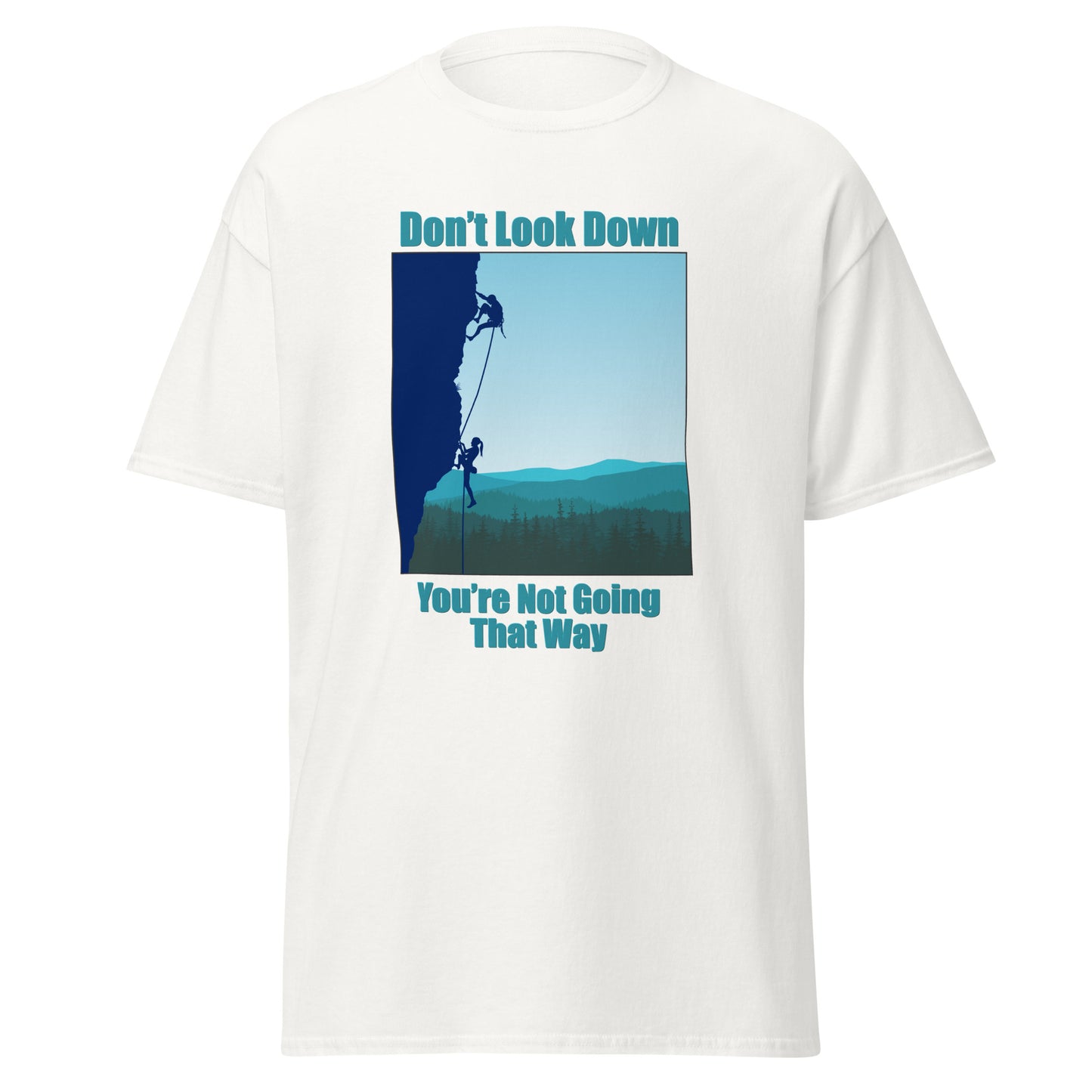 Don't Look Down Rock Climbing classic tee